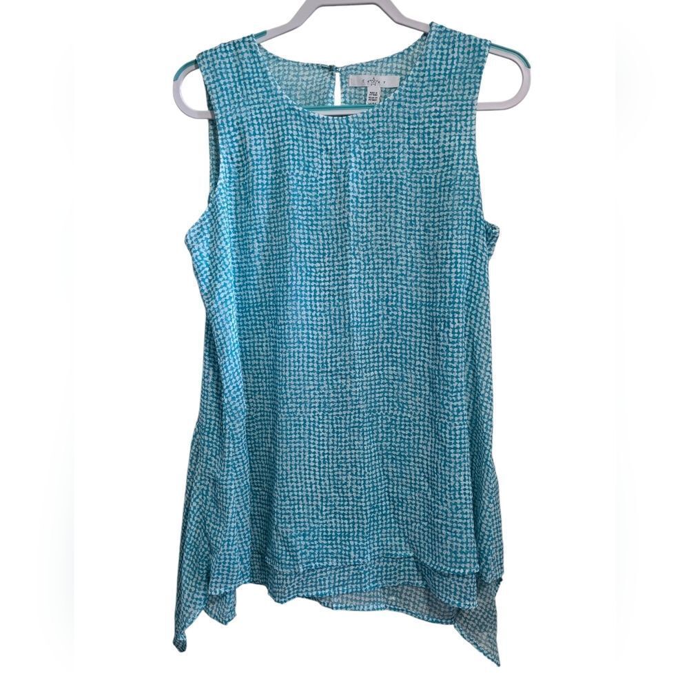 Blue And White Lightweight Sleeveless Top